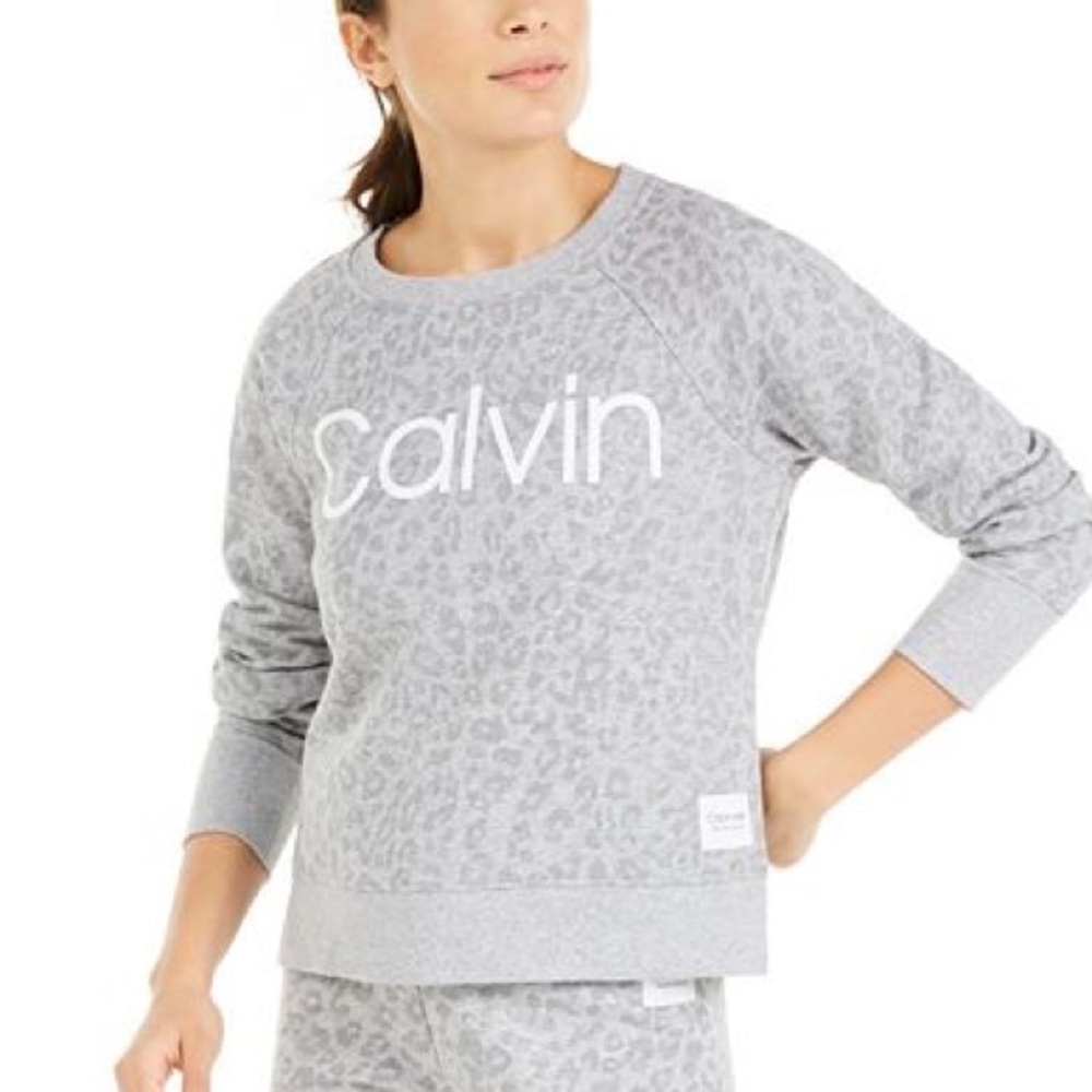 Calvin Klein gray leopard print sweatshirt